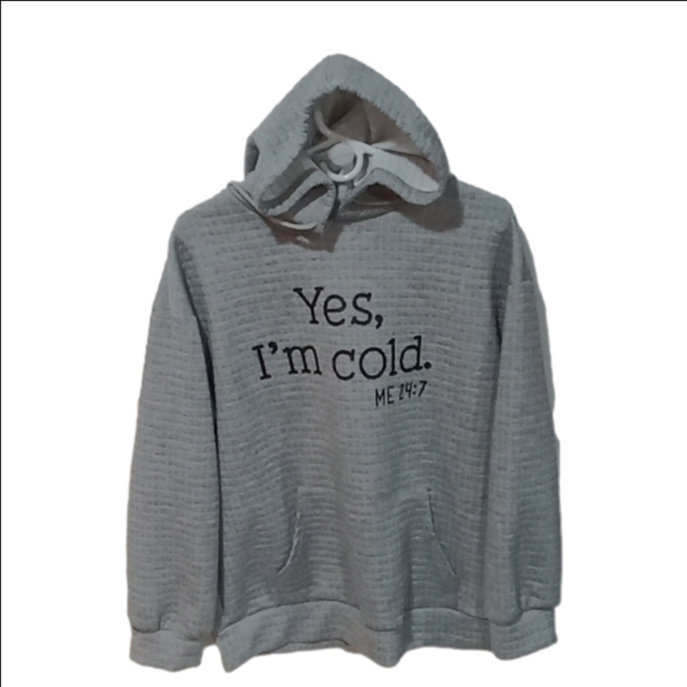 ( 353 ) Gray hoodie sweatshirt with kangaroo pocket long sleeves   size medium